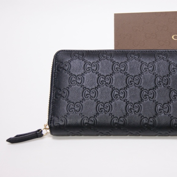 New  Men's Women's Unisex Gucci Black Leather Zip Around wallet - Picture 7 of 9